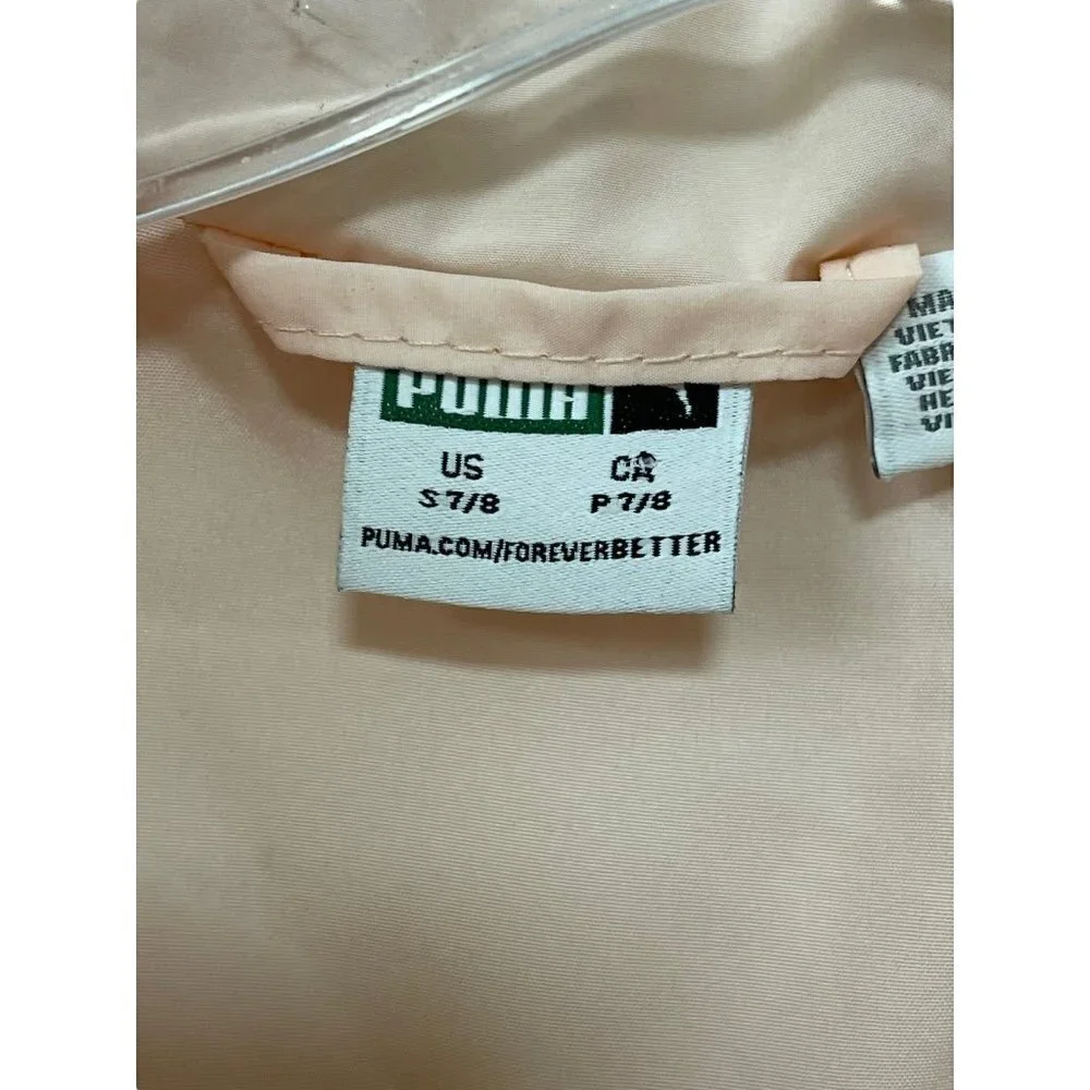 Puma Way 1 Girls Puffer Vest Jacket Light Peach/Pink Color Size S 7-8